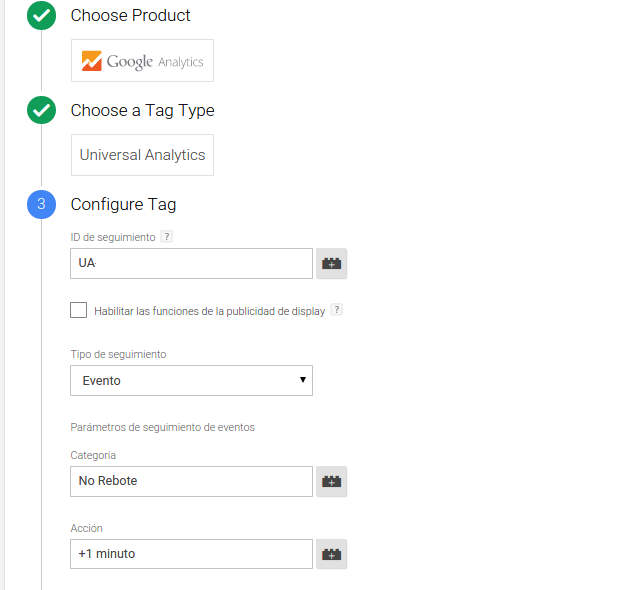 Crear Evento Tag Manager